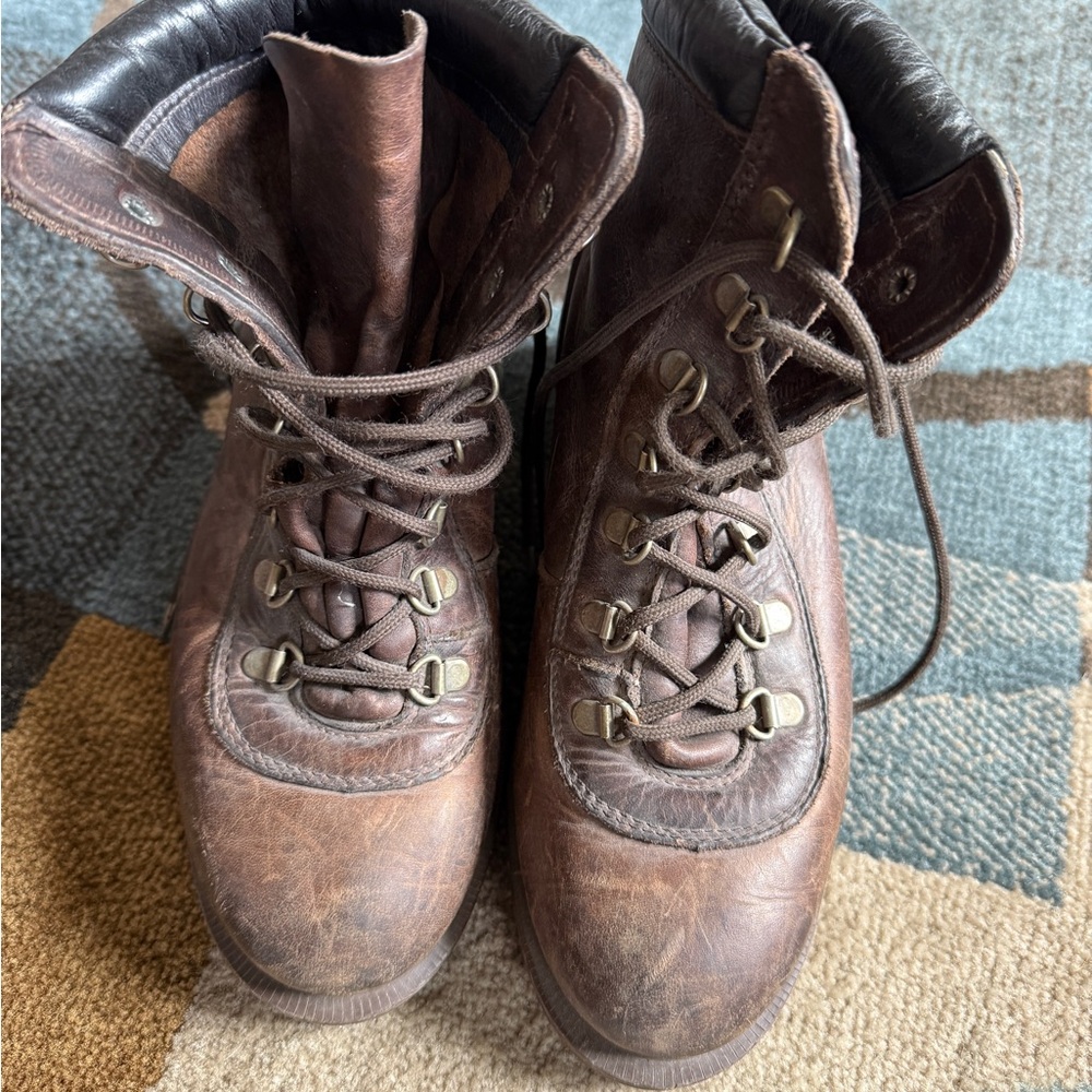 Dr. Martens Brown Combat Boots Rugged Leather High-Top